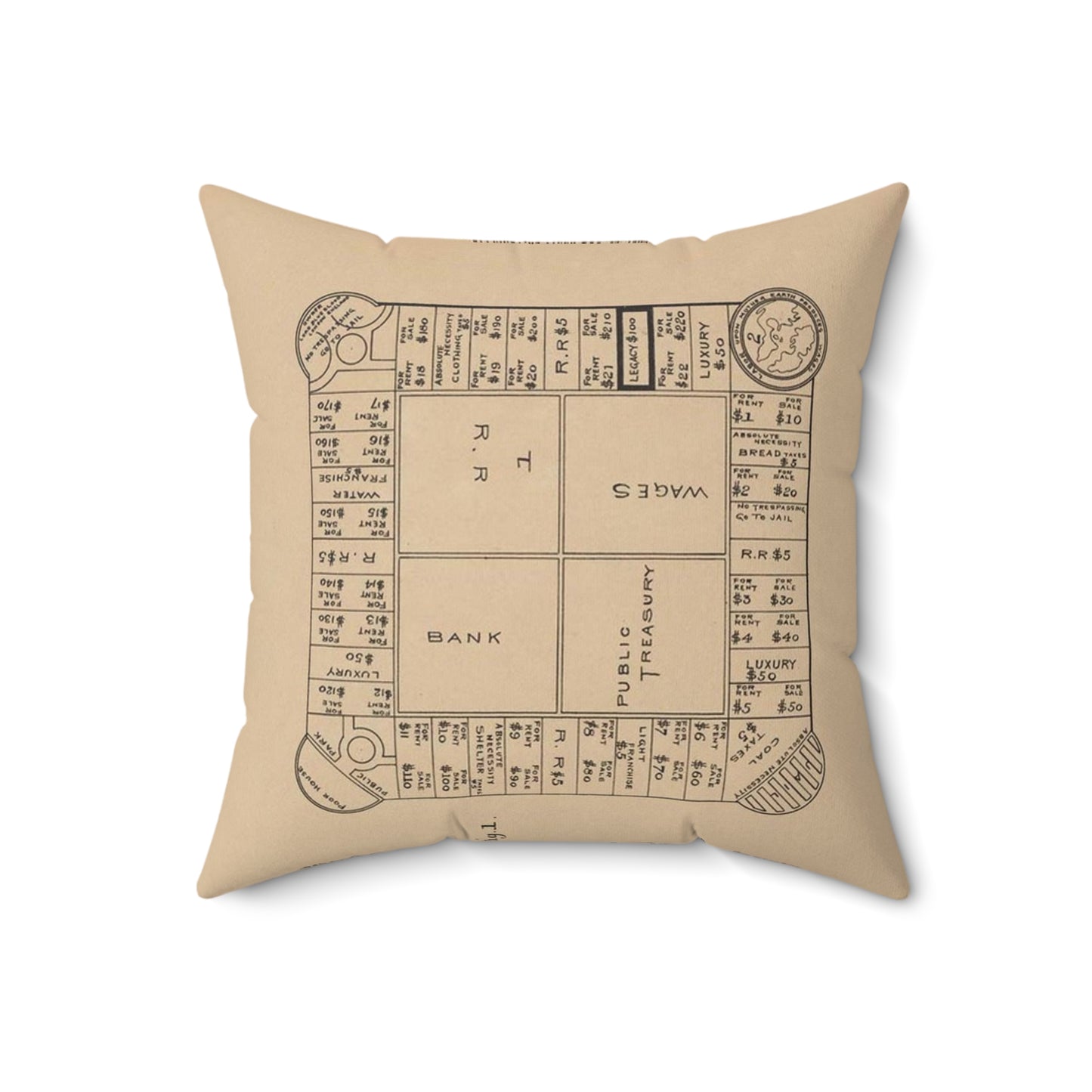 Patent Drawing of Engine - Drawing for a Game Board Public domain  image Decorative Accent Square Pillow