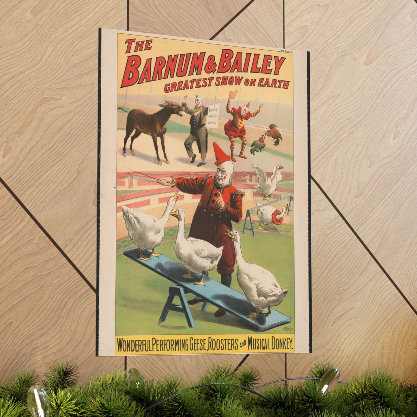 The Barnum & Bailey greatest show on earth. Wonderful performing geese, roosters and musical donkey / Strobridge Litho. Co., Cincinnati & New York. High Quality Matte Wall Art Poster for Home, Office, Classroom