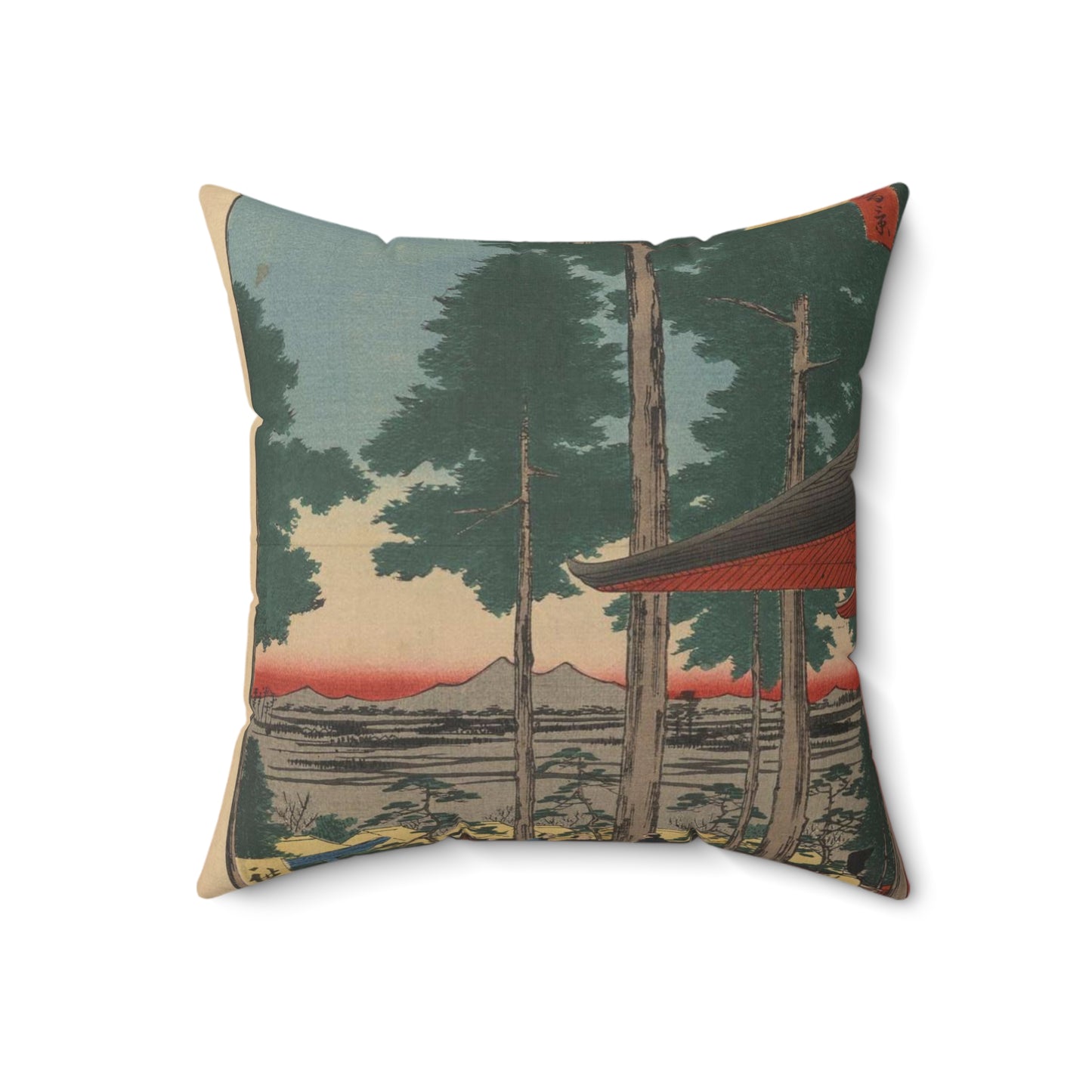 Gajō icchō, Andō Hiroshige - Public domain portrait drawing  Decorative Accent Square Pillow