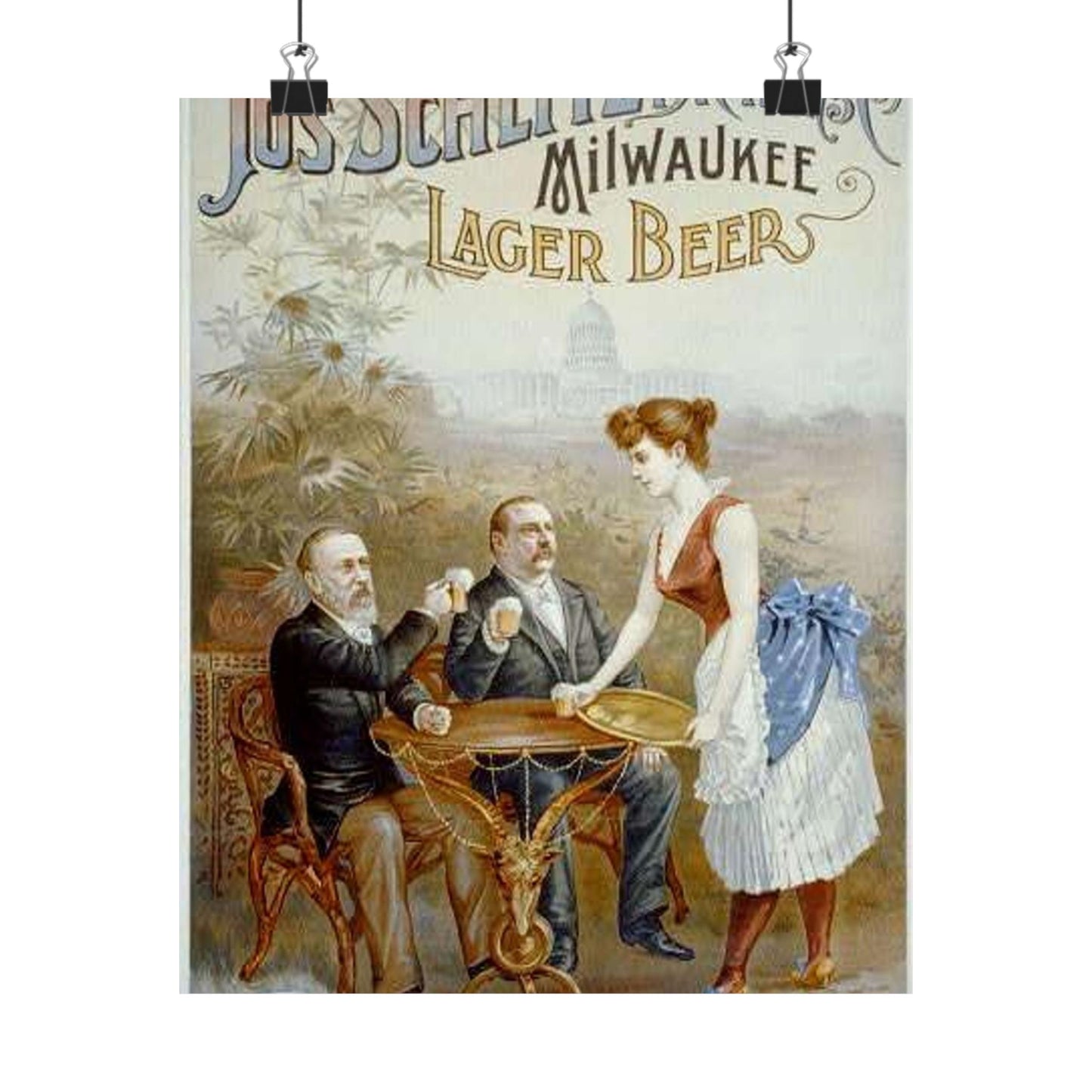 The whole nation enjoys Jos Schlitz Brewing Cos' Milwaukee lager beer High Quality Matte Wall Art Poster for Home, Office, Classroom