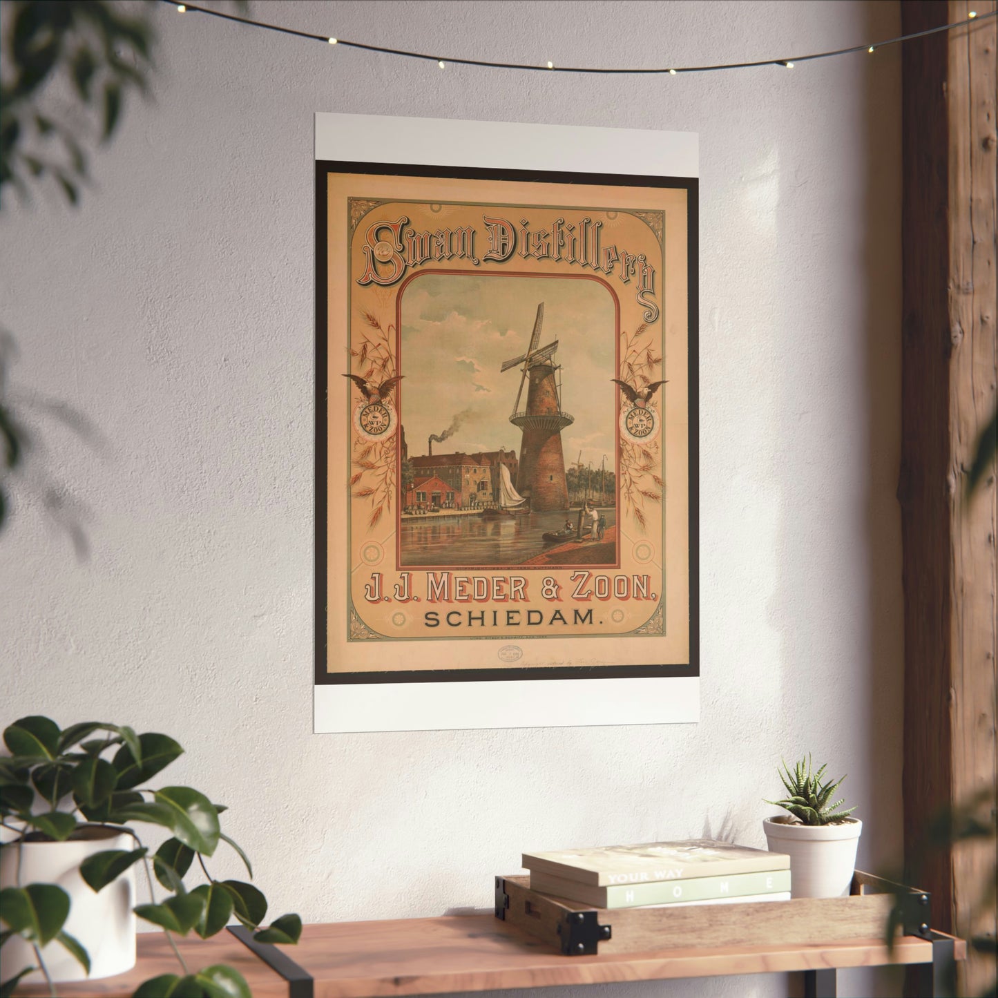 Swan Distillery, J.J. Meder & Zoon, Schiedam High Quality Matte Wall Art Poster for Home, Office, Classroom