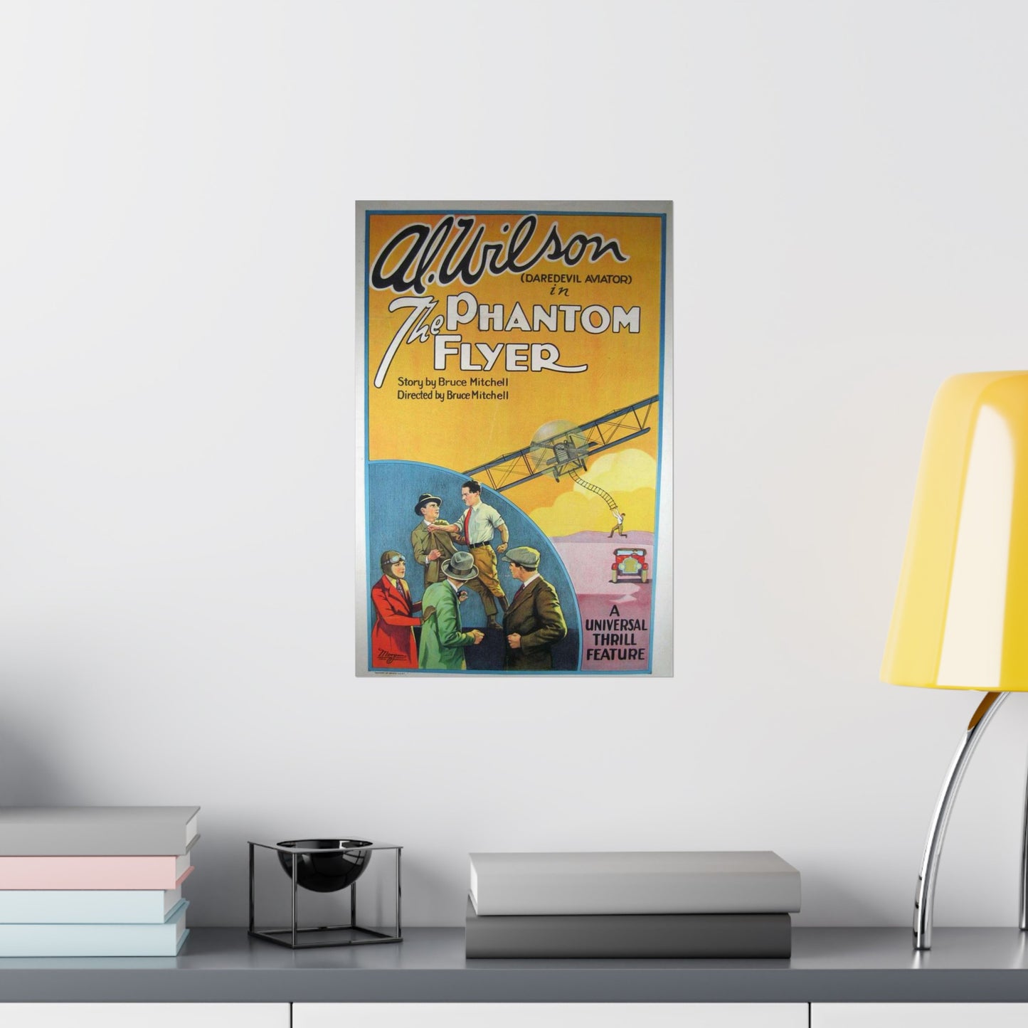 Phantom Flyer 1928 - Art Deco public domain image High Quality Matte Wall Art Poster for Home, Office, Classroom