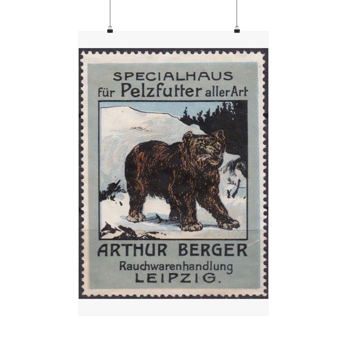 Arthur Berger, fur trader in Leipzig, c. 1910, brand advertisings (03) High Quality Matte Wall Art Poster for Home, Office, Classroom