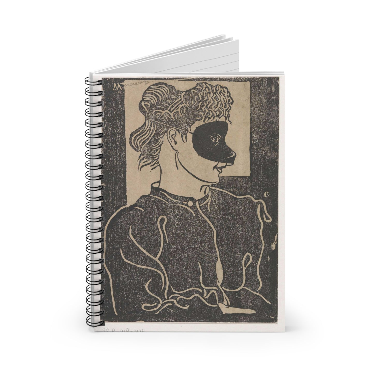 Samuel Jessurun de Mesquita - Gemaskerde vrouw Spiral Bound Ruled Notebook with Printed Cover