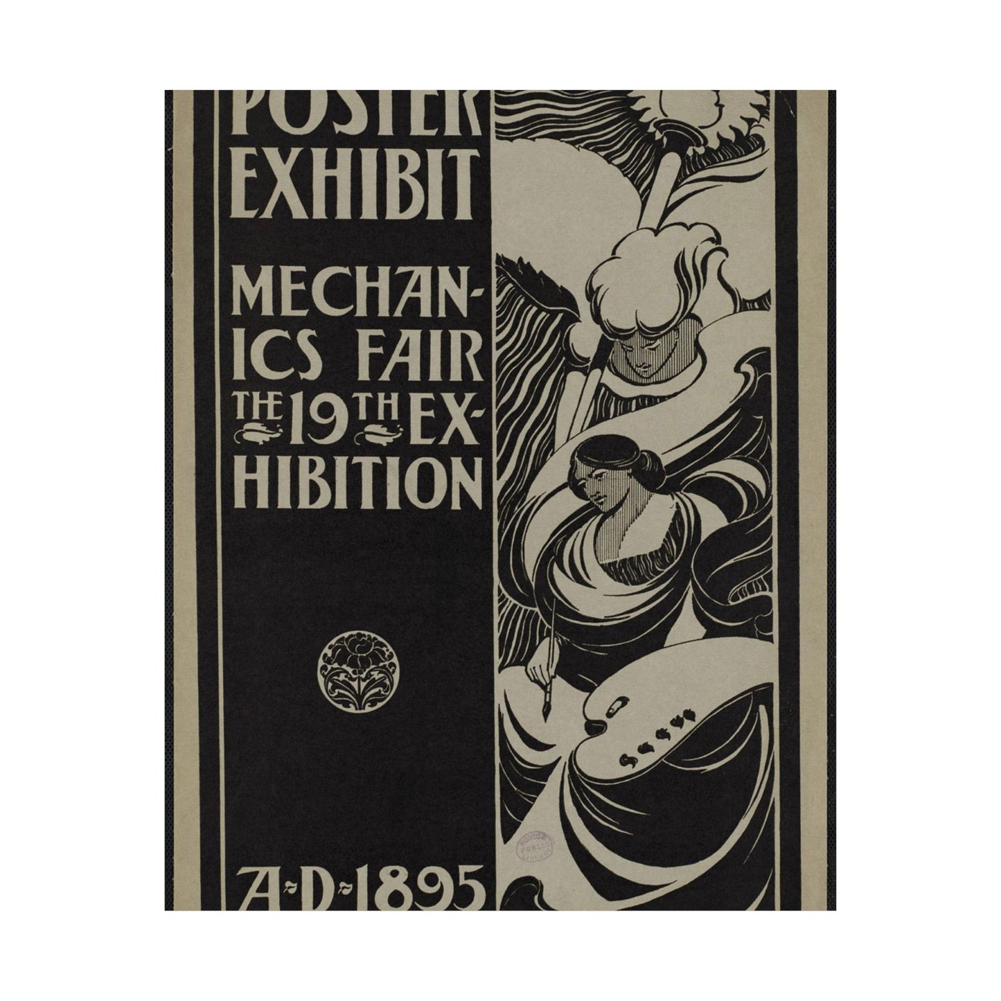 Poster exhibit, Mechanics Fair, the 19th exhibition, A.D. 1895 High Quality Matte Wall Art Poster for Home, Office, Classroom