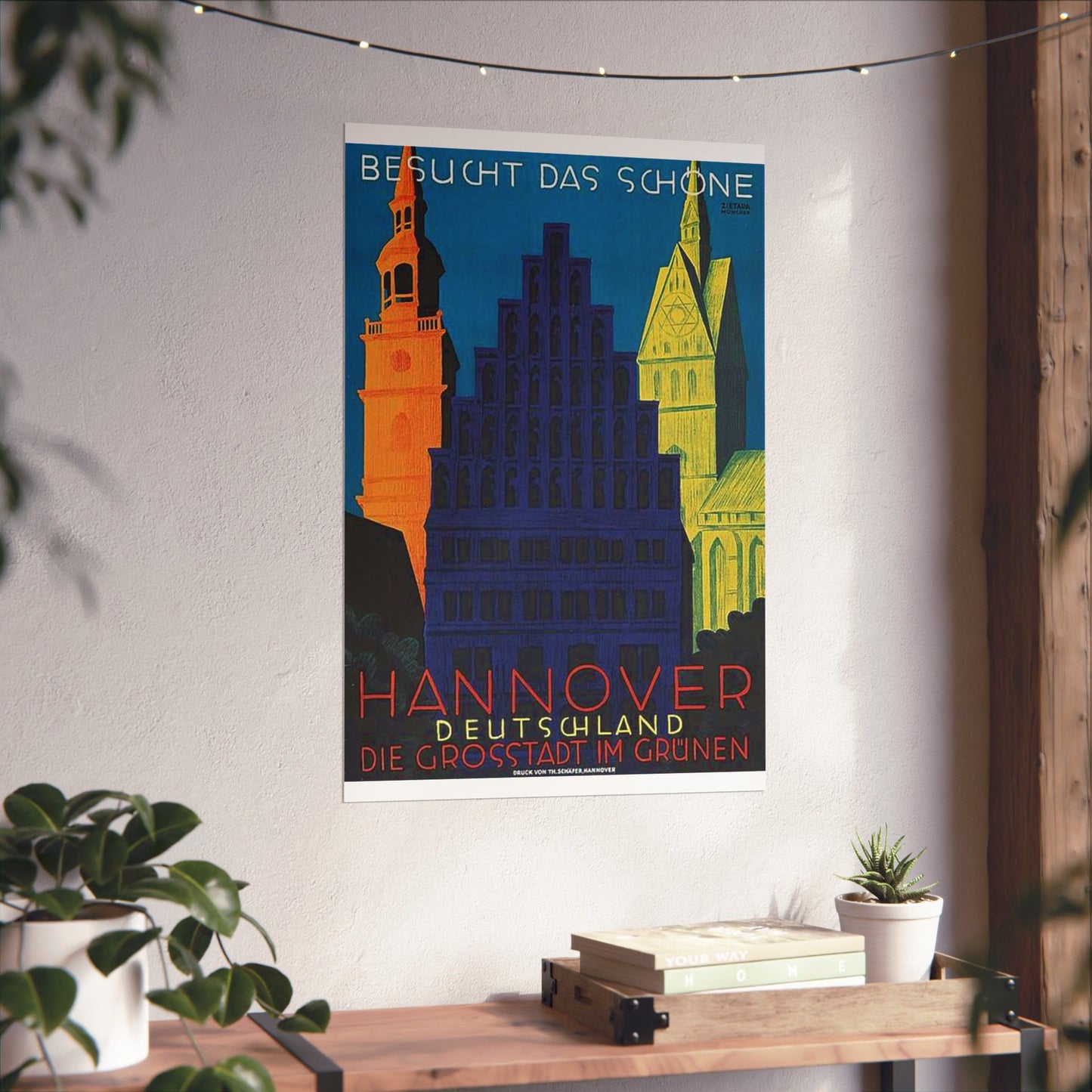 1930 circa Valentin Zietara Plakat Hannover, die Großstadt im Grünen High Quality Matte Wall Art Poster for Home, Office, Classroom