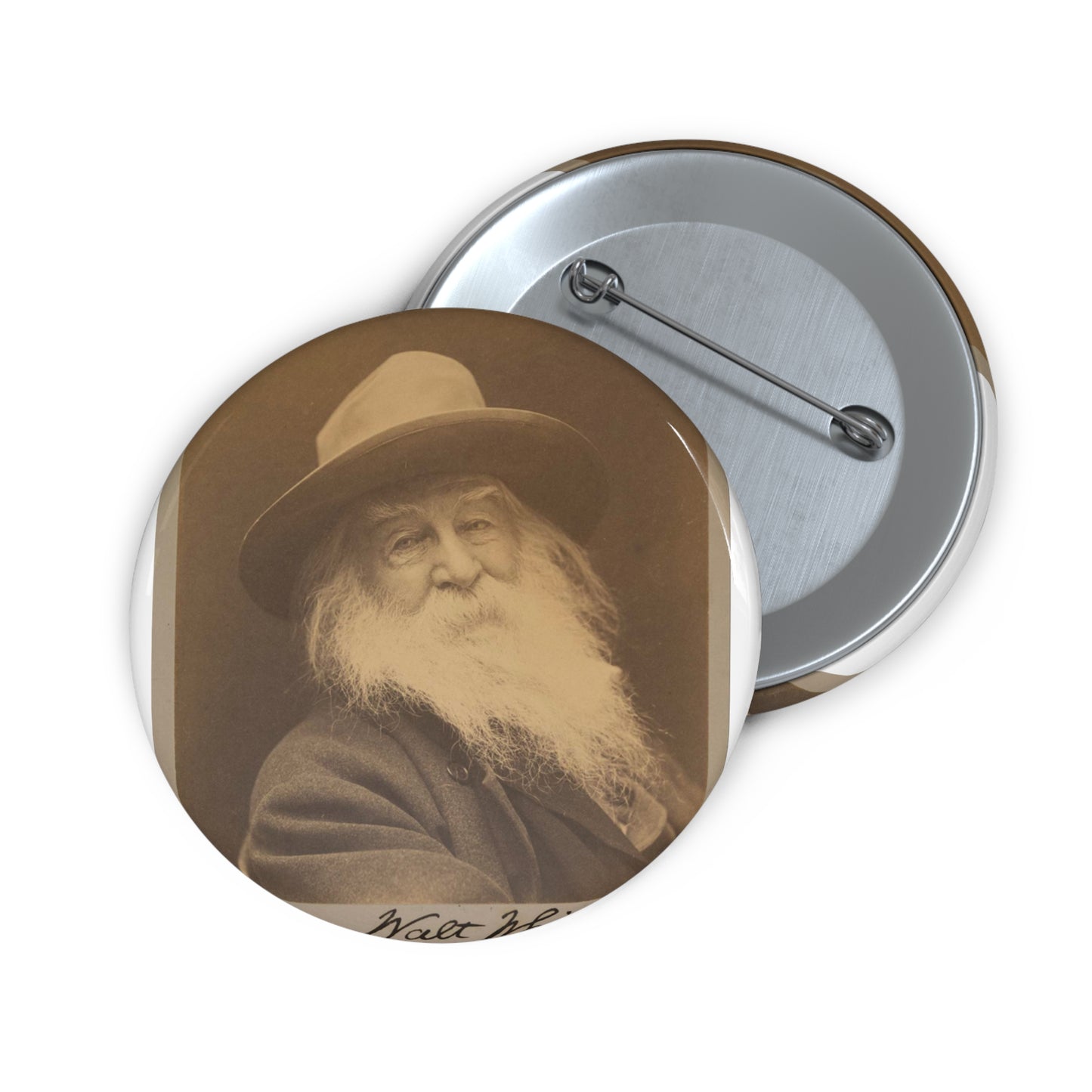 George C. Cox - Walt Whitman - Google Art Project Pin Buttons with Crisp Design