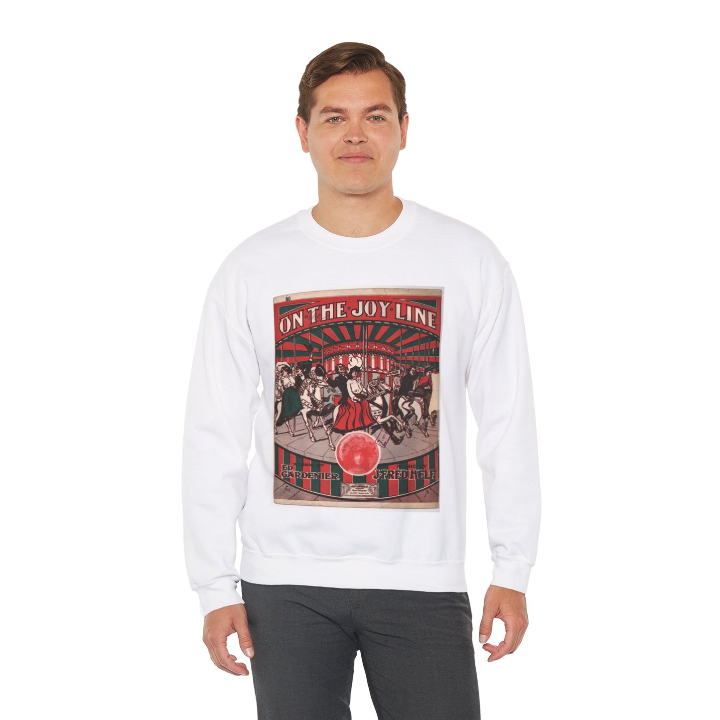 On the joy line - Public domain American sheet music White Heavy Blend Adult Crew Neck SweatShirt