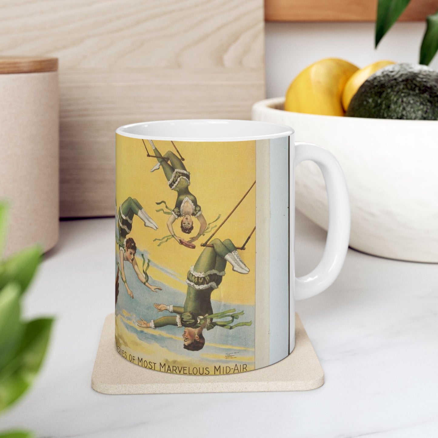 The Barnum & Bailey greatest show on earth, the world's grandest, largest, best, amusement institution. The Flying Dillons in a series of most marvelous mid-air feats and startling performances Beautiful Novelty Ceramic Coffee Mug 11oz