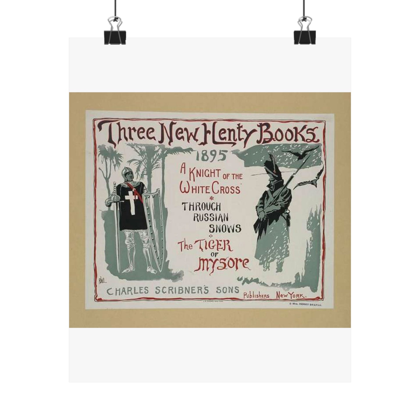 Three new Henty books., Art Nouveau Poster High Quality Matte Wall Art Poster for Home, Office, Classroom