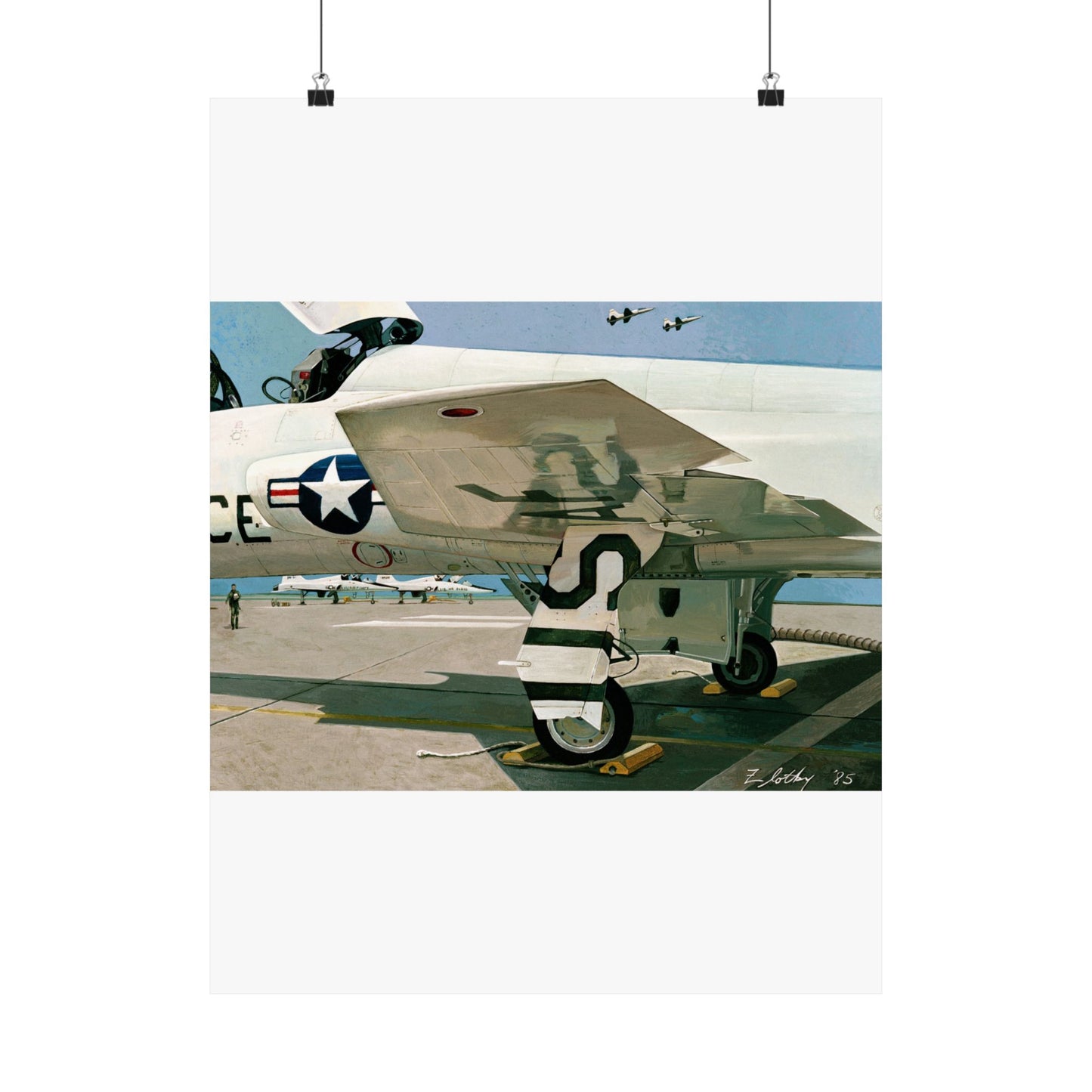 Artwork: "T-38 Flight Line, Vance AFB". Artist: David Zlotky High Quality Matte Wall Art Poster for Home, Office, Classroom