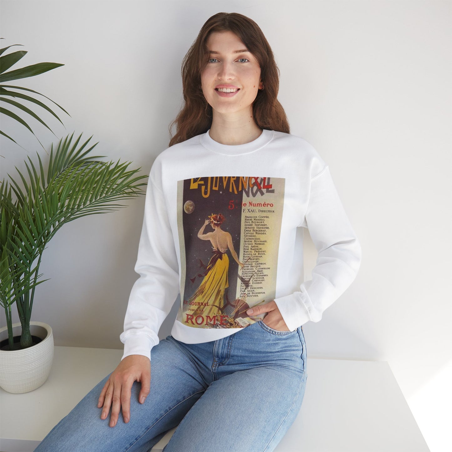 Affiche pour annoncer la publication de "Rome" dans Le Journal. White Heavy Blend Adult Crew Neck SweatShirt