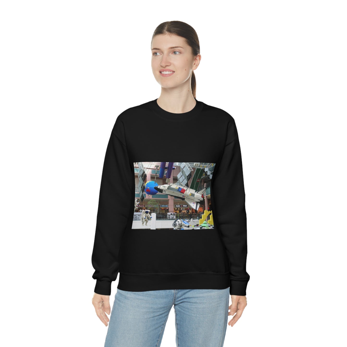 Grand Rounds Scenic Byway - Huge Lego Spaceship in the Mall of America Black Heavy Blend Adult Crew Neck SweatShirt