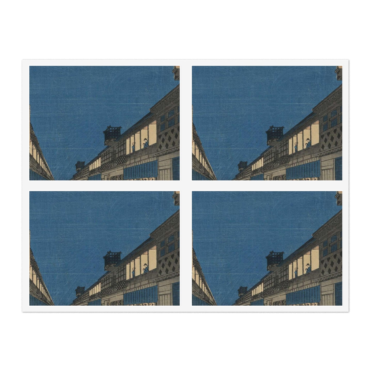 Utagawa Hiroshige - Saruwaka-machi yoru no kei Laminated UV Protective Vinyl Stickers