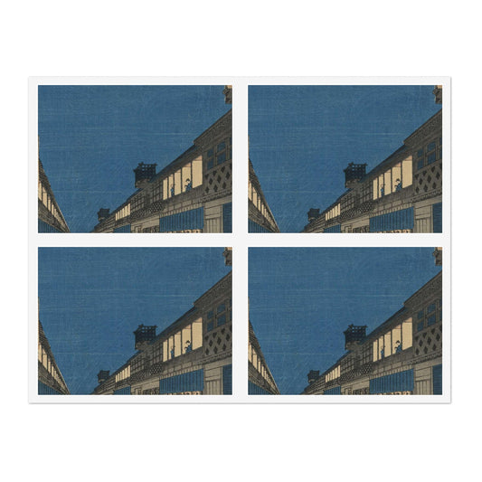 Utagawa Hiroshige - Saruwaka-machi yoru no kei Laminated UV Protective Vinyl Stickers