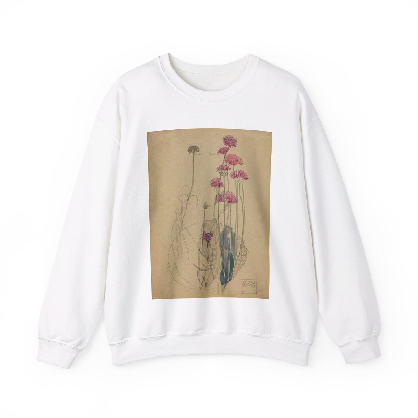 Sea Pink - Holy Island - Charles Rennie Mackintosh - 1901 White Heavy Blend Adult Crew Neck SweatShirt