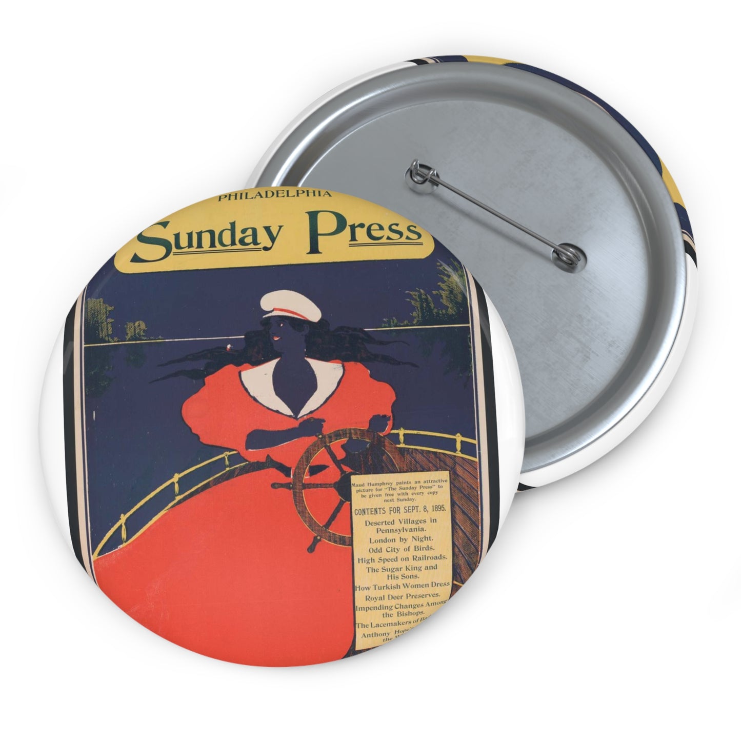 Contents for Sept. 8, 1895: Deserted villages in Pennsylvania.. Pin Buttons with Crisp Design