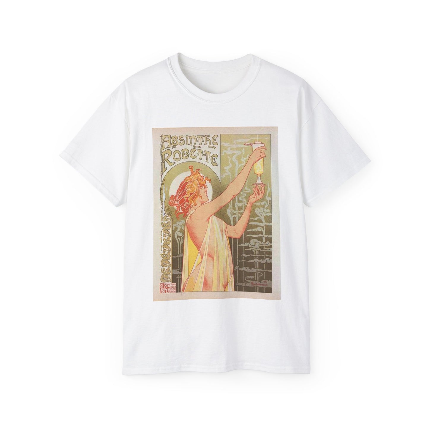 Affiche belge pour l' "Absinthe Robette". White T-Shirt Gildan 2000 Cotton Unisex