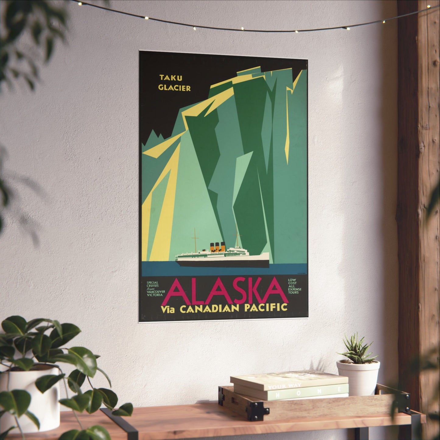 Alaska. Vintage Travel Poster., Art Deco Poster High Quality Matte Wall Art Poster for Home, Office, Classroom