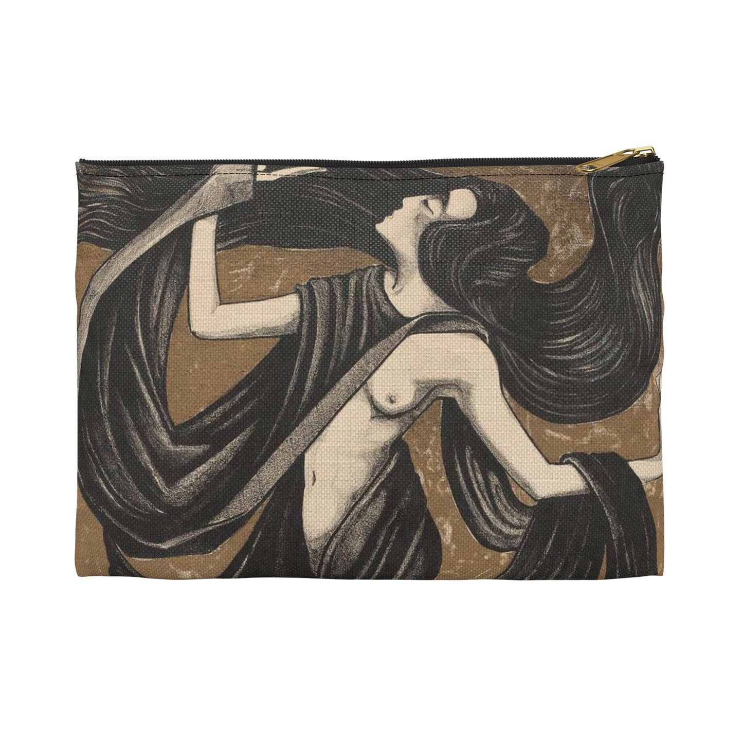 Danseres met draperieën - Drawing. Public domain image. Large Organizer Pouch with Black Zipper