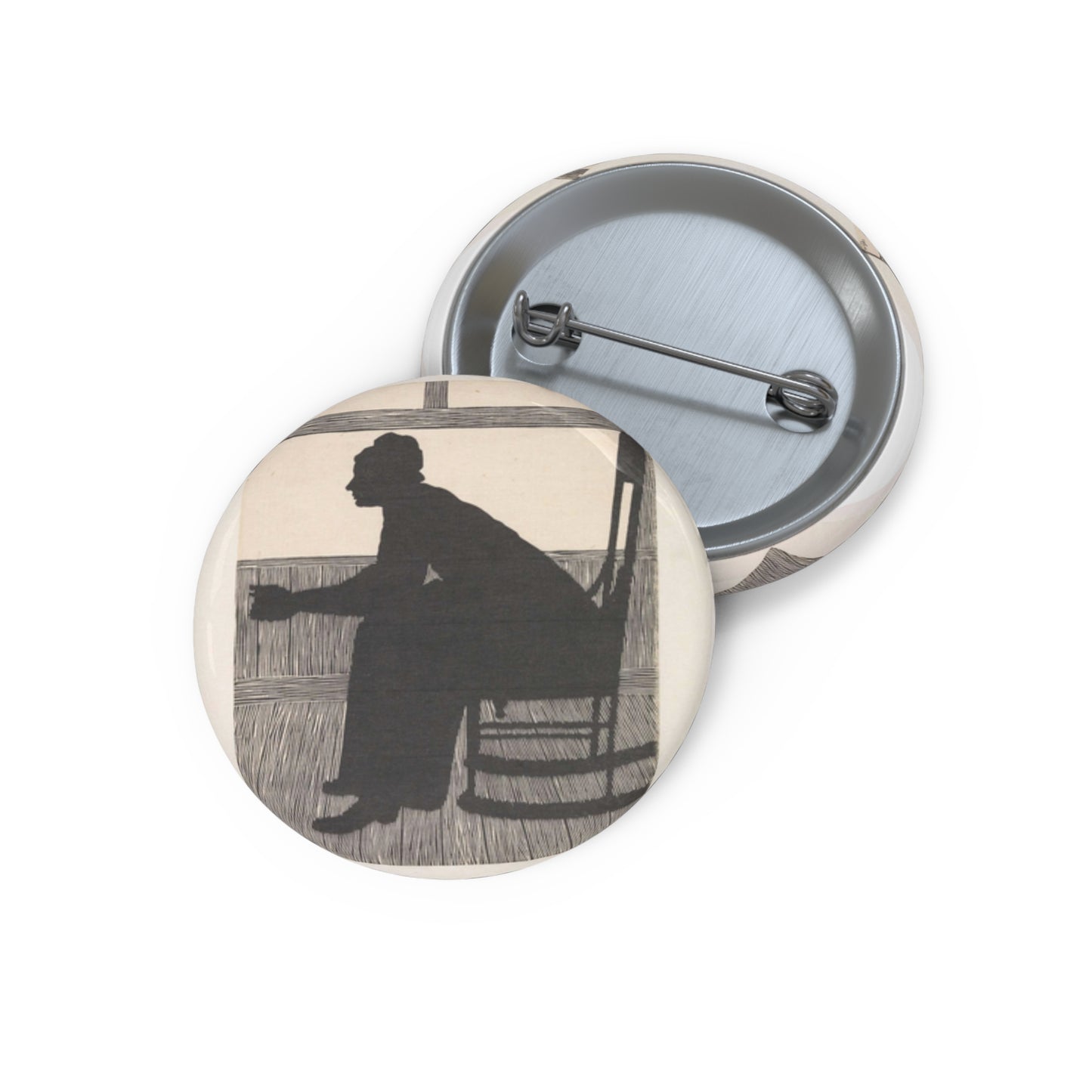 Samuel Jessurun de Mesquita - Silhouet (Vrouw in schommelstoel) Pin Buttons with Crisp Design