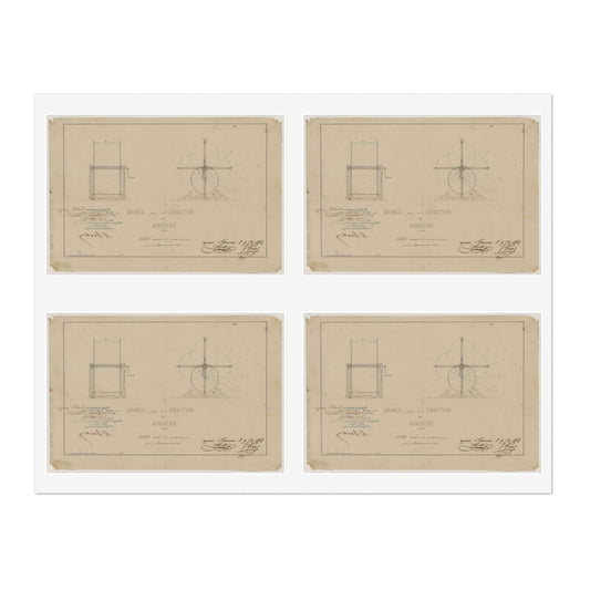 Patent drawing - Appareil propre à la direction des aerostats plans annèxes à la demande d'un brevet pour une durée de 15 ans / / apprové à [...] Sourbieu & Pre. Pradel, 1852 septembre 9. Public domain  image Laminated UV Protective Vinyl Stickers