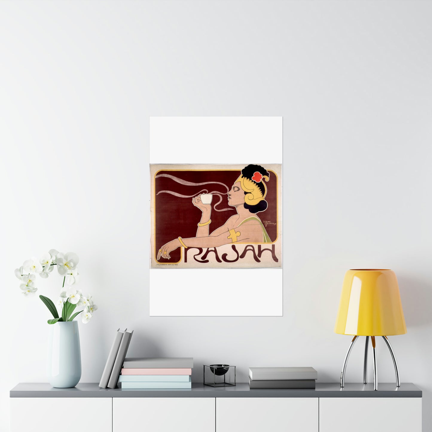 Poster - Rajah, Art Nouveau Poster - Public domain lithograph High Quality Matte Wall Art Poster for Home, Office, Classroom