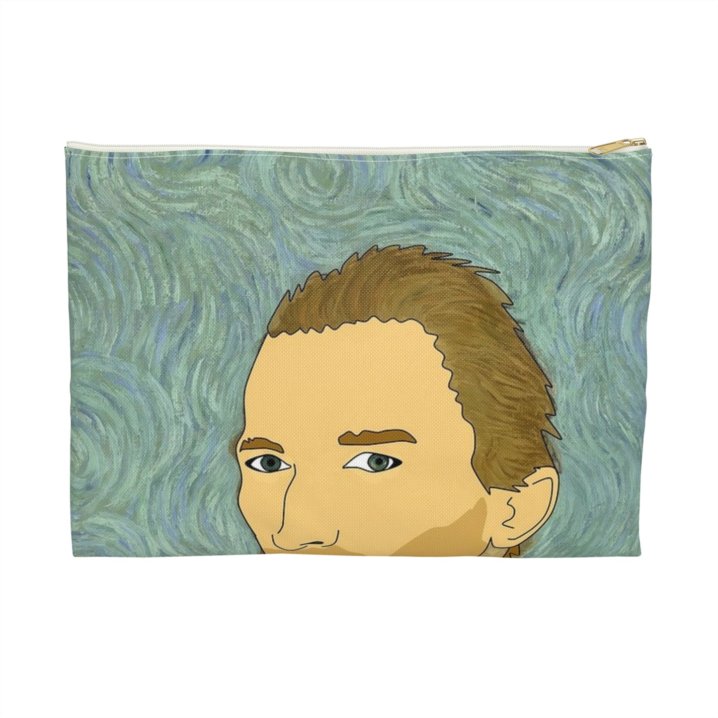 A painting of a man in a suit and tie. Van gogh illustration insanity. Large Organizer Pouch with Black Zipper