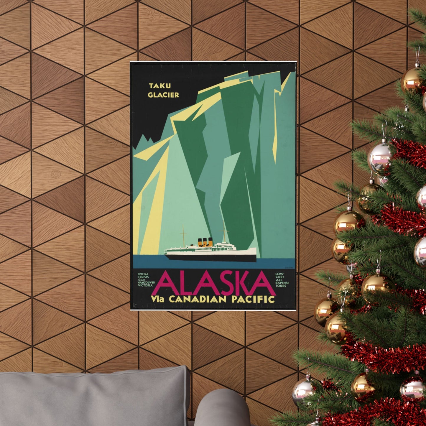 Alaska. Vintage Travel Poster., Art Deco Poster High Quality Matte Wall Art Poster for Home, Office, Classroom