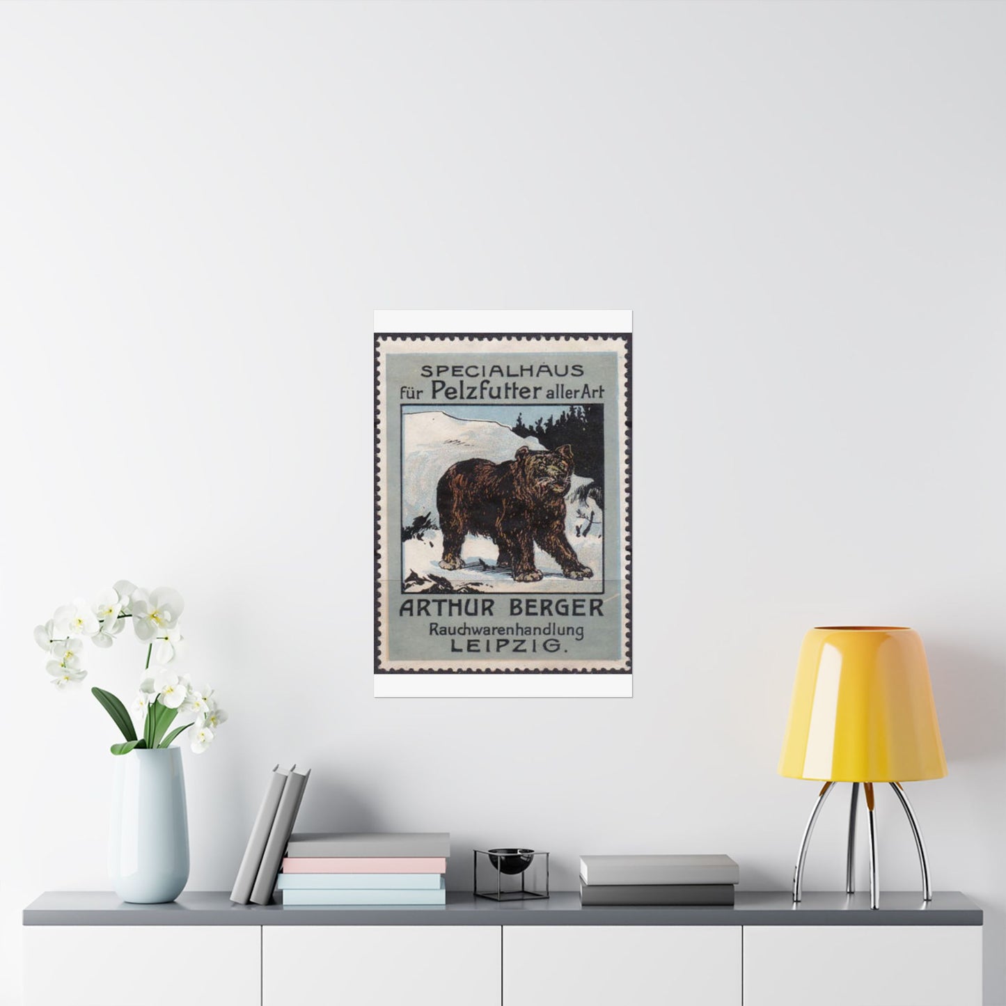 Arthur Berger, fur trader in Leipzig, c. 1910, brand advertisings (03) High Quality Matte Wall Art Poster for Home, Office, Classroom