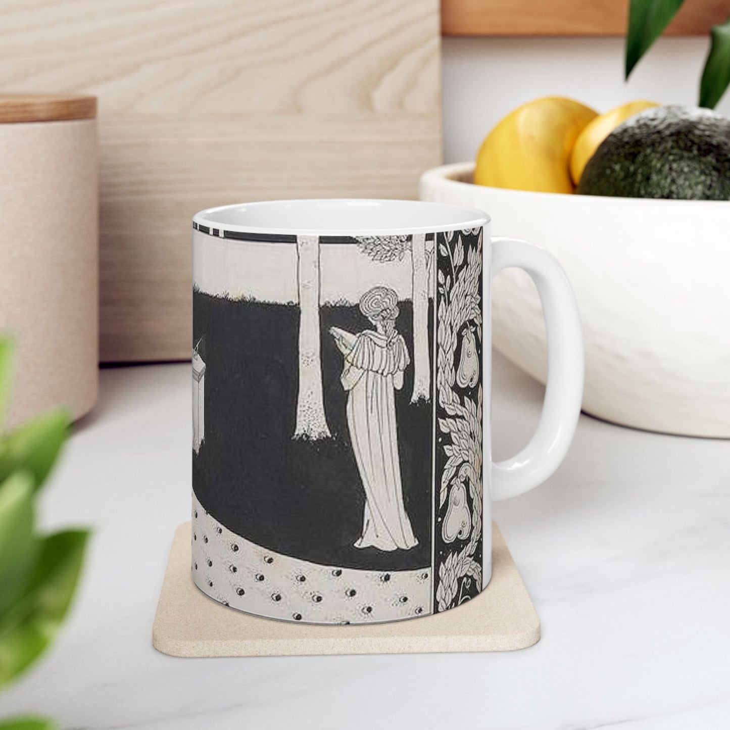 Aubrey Beardsley - La Beale Isould at Joyous Gard Beautiful Novelty Ceramic Coffee Mug 11oz