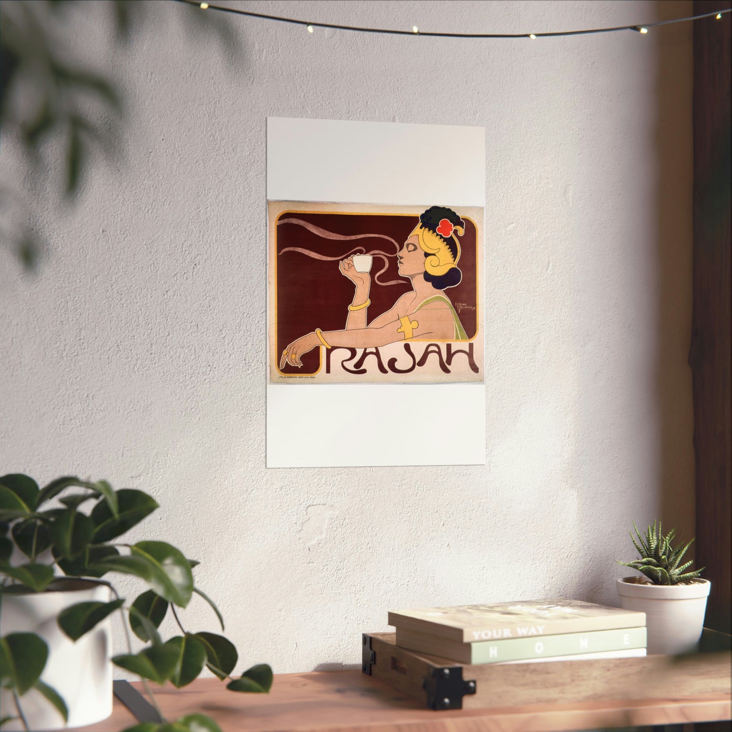 Poster - Rajah, Art Nouveau Poster - Public domain lithograph High Quality Matte Wall Art Poster for Home, Office, Classroom