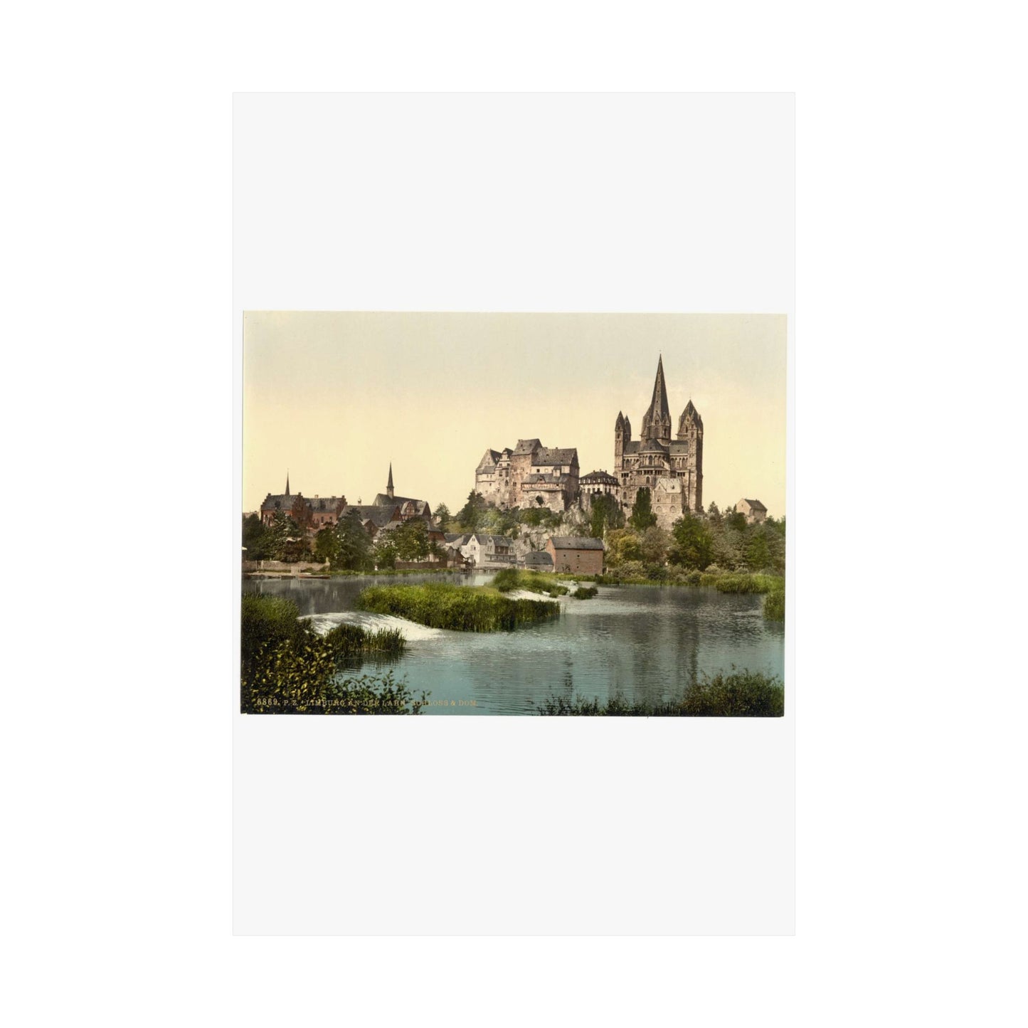 [Castle and cathedral, Limburg (i.e., Limburg an der Lahn), Hesse-Nassau, Germany] High Quality Matte Wall Art Poster for Home, Office, Classroom