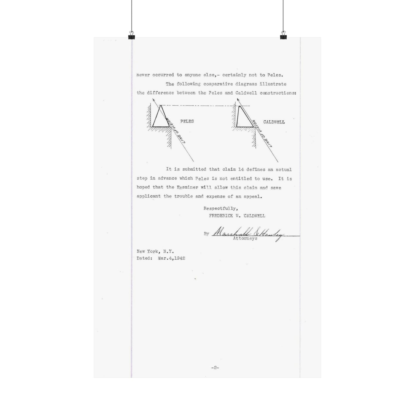 Patent Case File No. 2,298,194, Birdproofing, Inventor- Frederick W. Caldwell. - DPLA - 74c301010ed26c59dcbf62dd3cb26c47 (page 52) High Quality Matte Wall Art Poster for Home, Office, Classroom