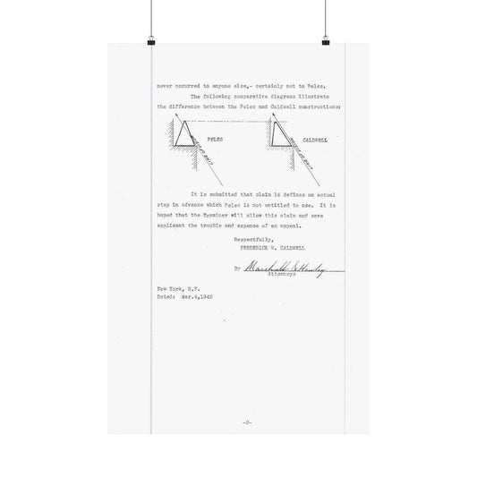 Patent Case File No. 2,298,194, Birdproofing, Inventor- Frederick W. Caldwell. - DPLA - 74c301010ed26c59dcbf62dd3cb26c47 (page 52) High Quality Matte Wall Art Poster for Home, Office, Classroom