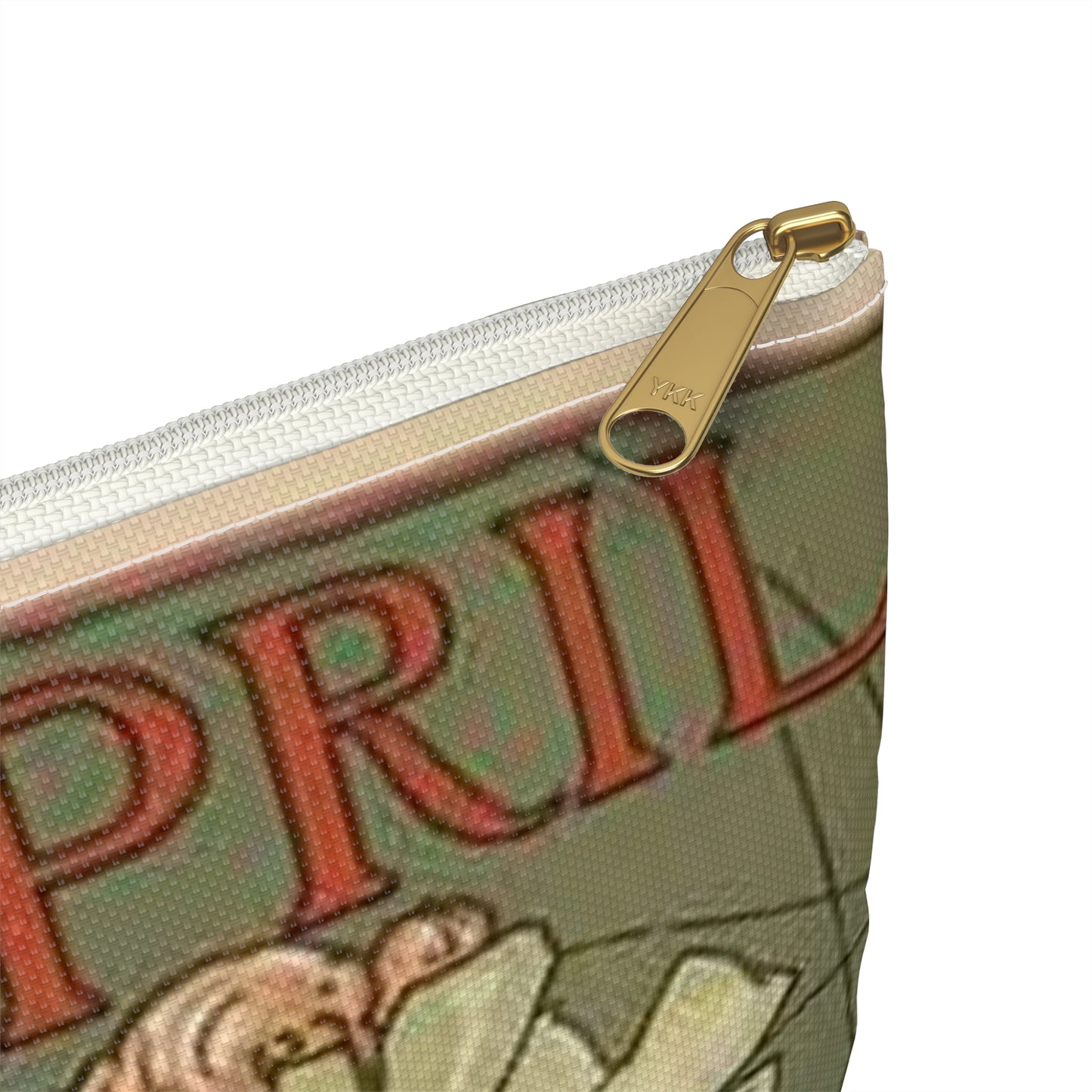 April, Art Nouveau Poster - Art nouveau public domain poster Large Organizer Pouch with Black Zipper