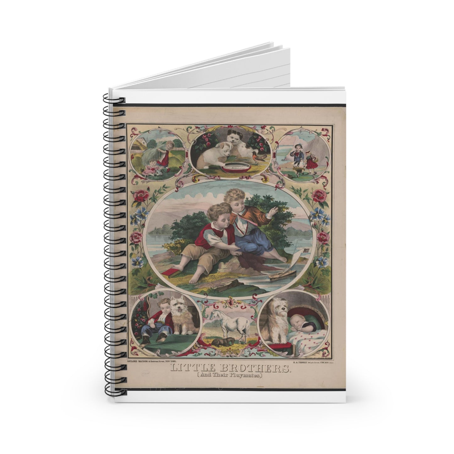 Little brothers. (And their playmates) Spiral Bound Ruled Notebook with Printed Cover