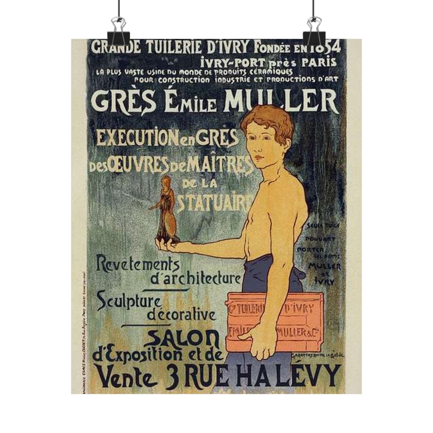 Affiche pour la "Grande Tuilerie d'Ivry" (Usine Émile Muller). High Quality Matte Wall Art Poster for Home, Office, Classroom