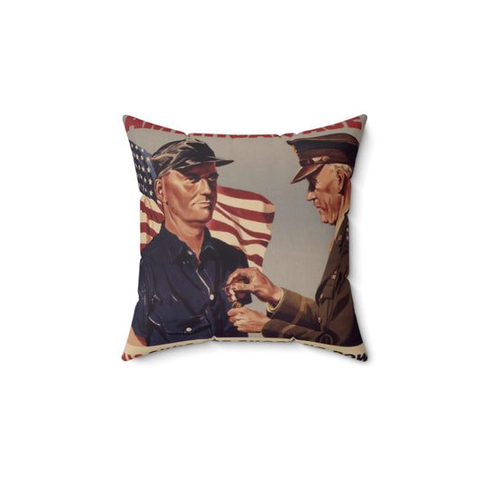 Another American ace^ His guns are shooting down Nazis and Japs right now^ Keep `em firing^ - NARA - 534905 Decorative Accent Square Pillow