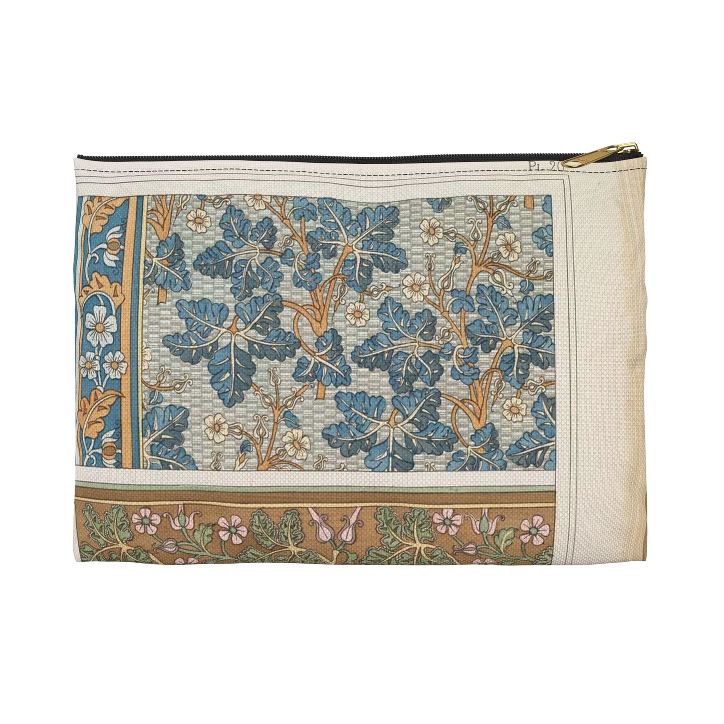 Eugene Grasset - Geranium sauvage, Art Nouveau Poster Large Organizer Pouch with Black Zipper