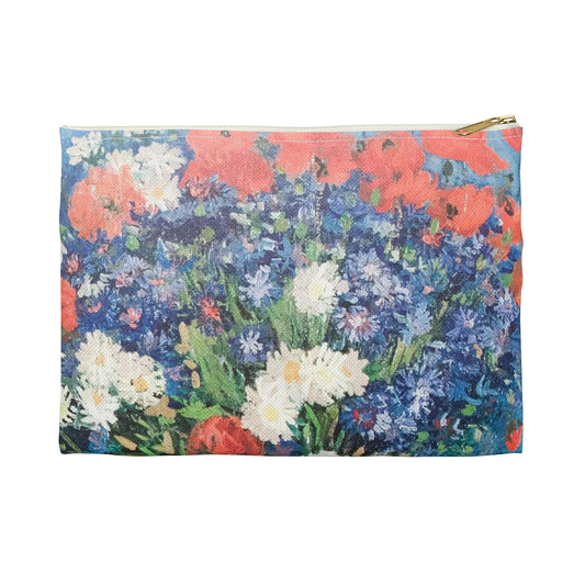 Still life of flowers by Vincent van Gogh - My Dream Large Organizer Pouch with Black Zipper