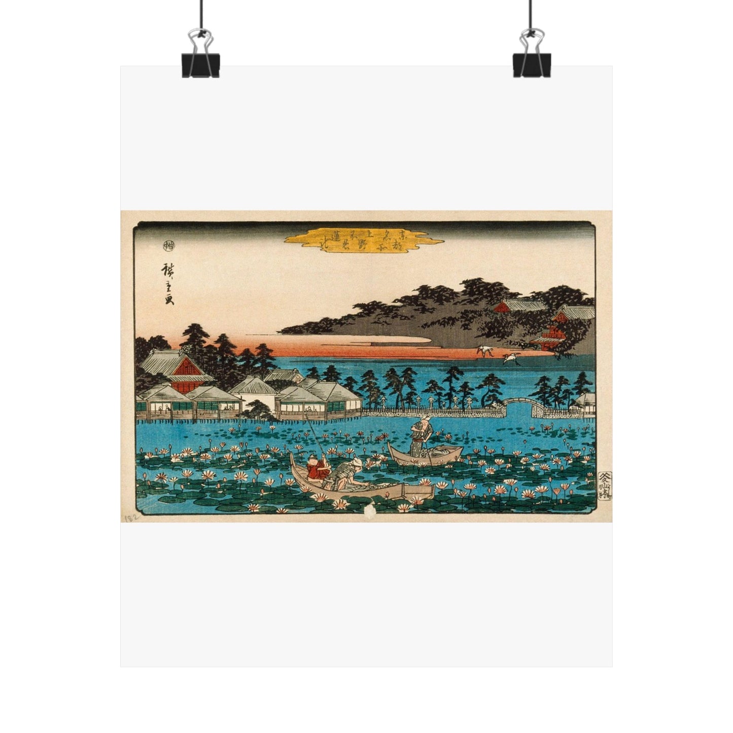 Shinobazu Pond at Ueno LACMA M.71.100.23 High Quality Matte Wall Art Poster for Home, Office, Classroom