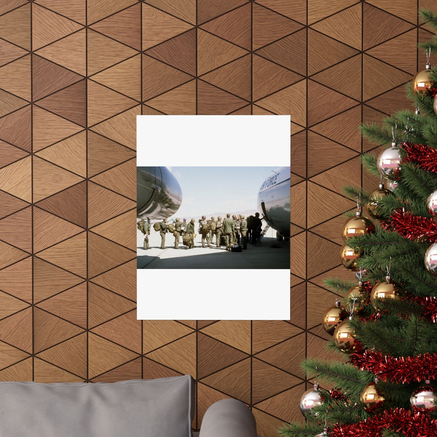 Troops embark a C-141 Starlifter aircraft during exercise Team Spirit (Coronet Spray) High Quality Matte Wall Art Poster for Home, Office, Classroom
