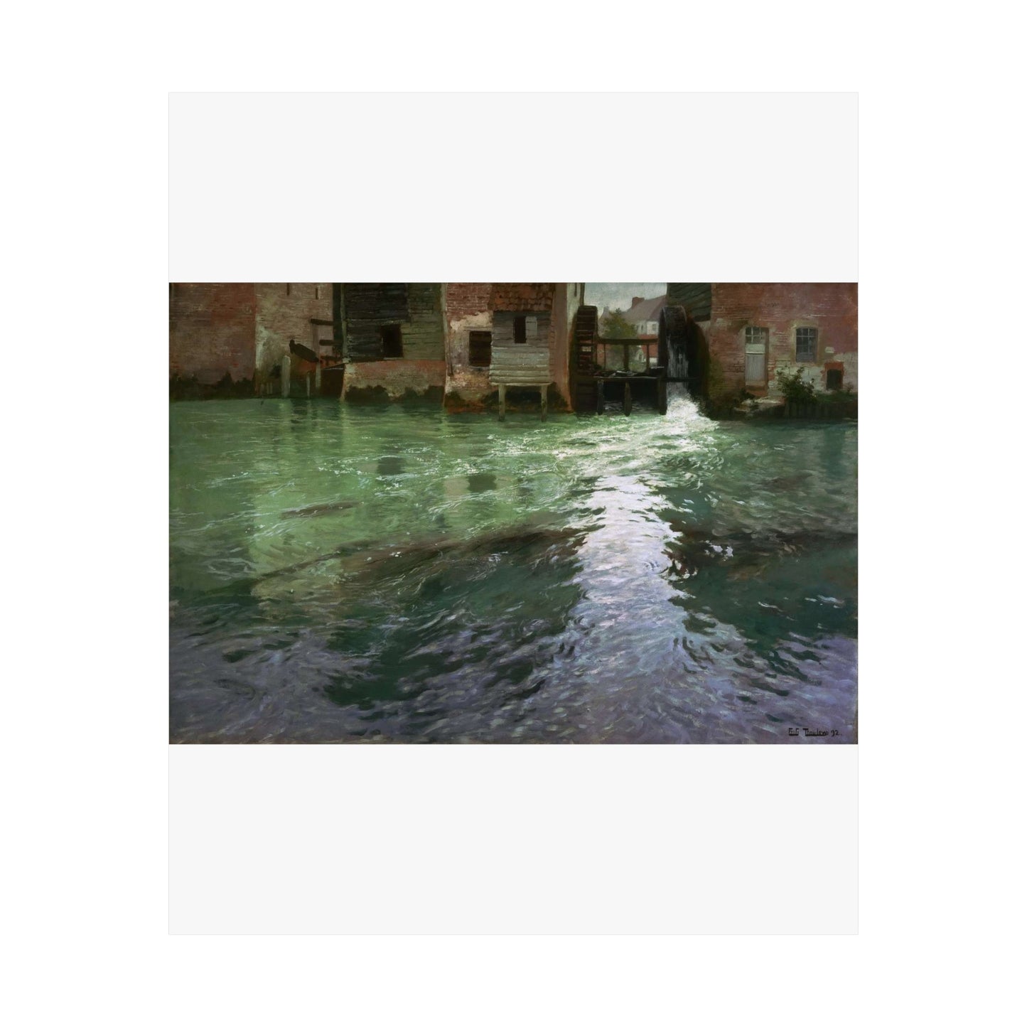 Fritz Thaulow Watermill 1892 High Quality Matte Wall Art Poster for Home, Office, Classroom