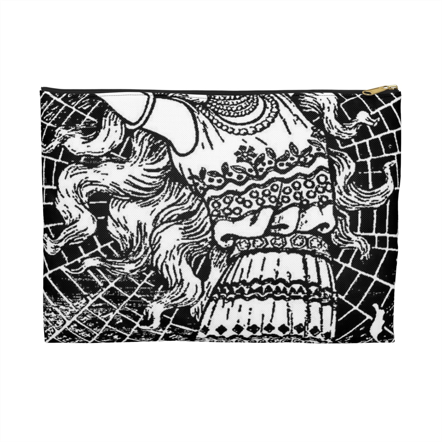 Liane de Pougy by Paul Berthon - Art nouveau public domain poster Large Organizer Pouch with Black Zipper