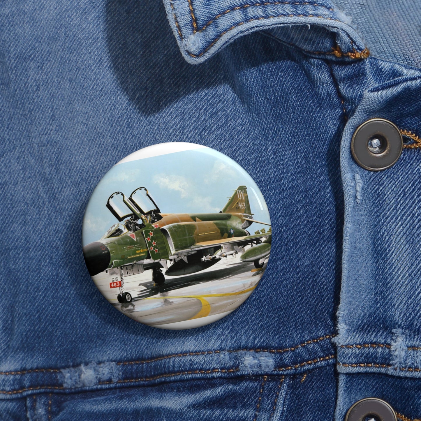 Artwork: "Splash Five" Artist: Paul Jones Pin Buttons with Crisp Design