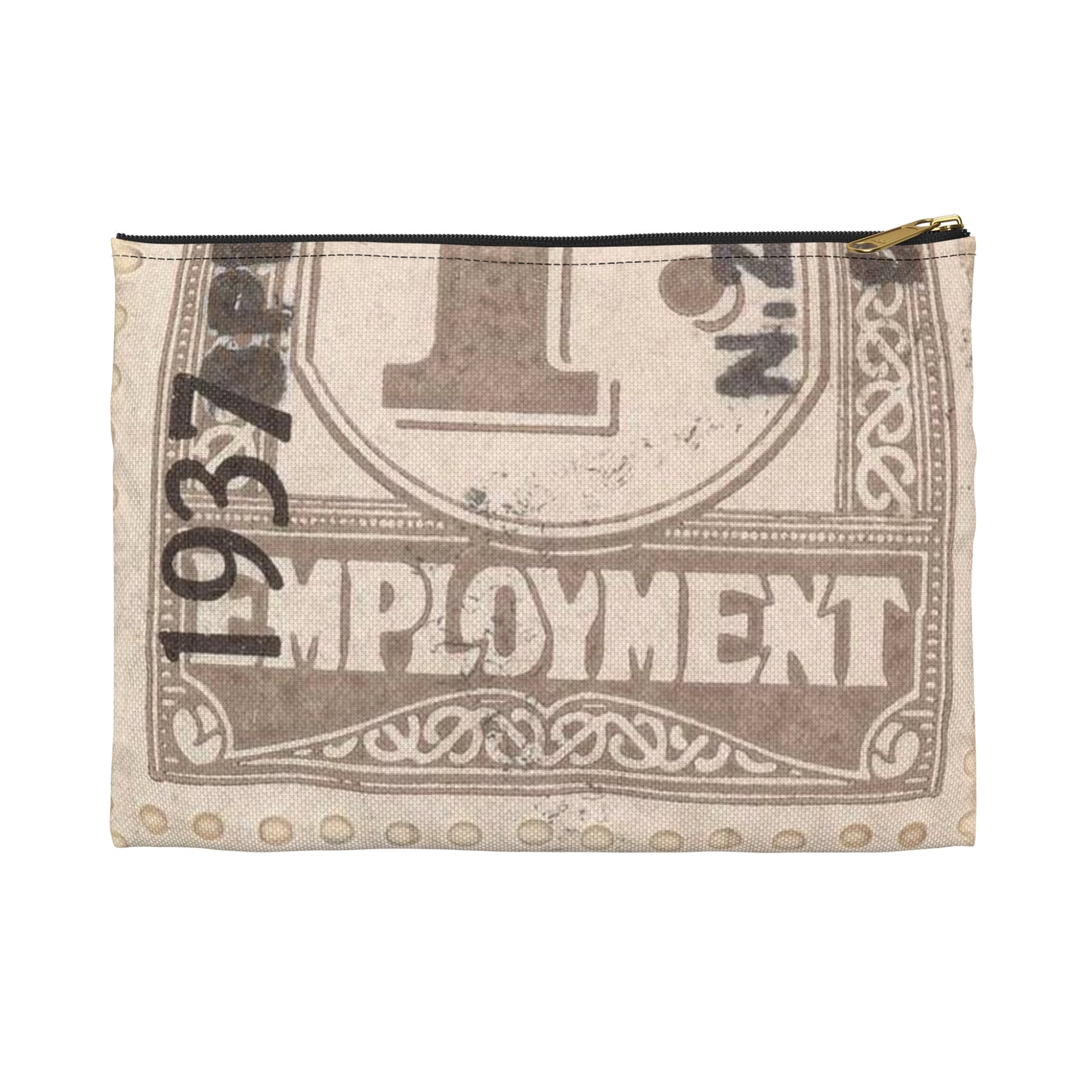 Block of one penny Unemployment Relief stamps overprinted '1937' and 'Specimen' Large Organizer Pouch with Black Zipper