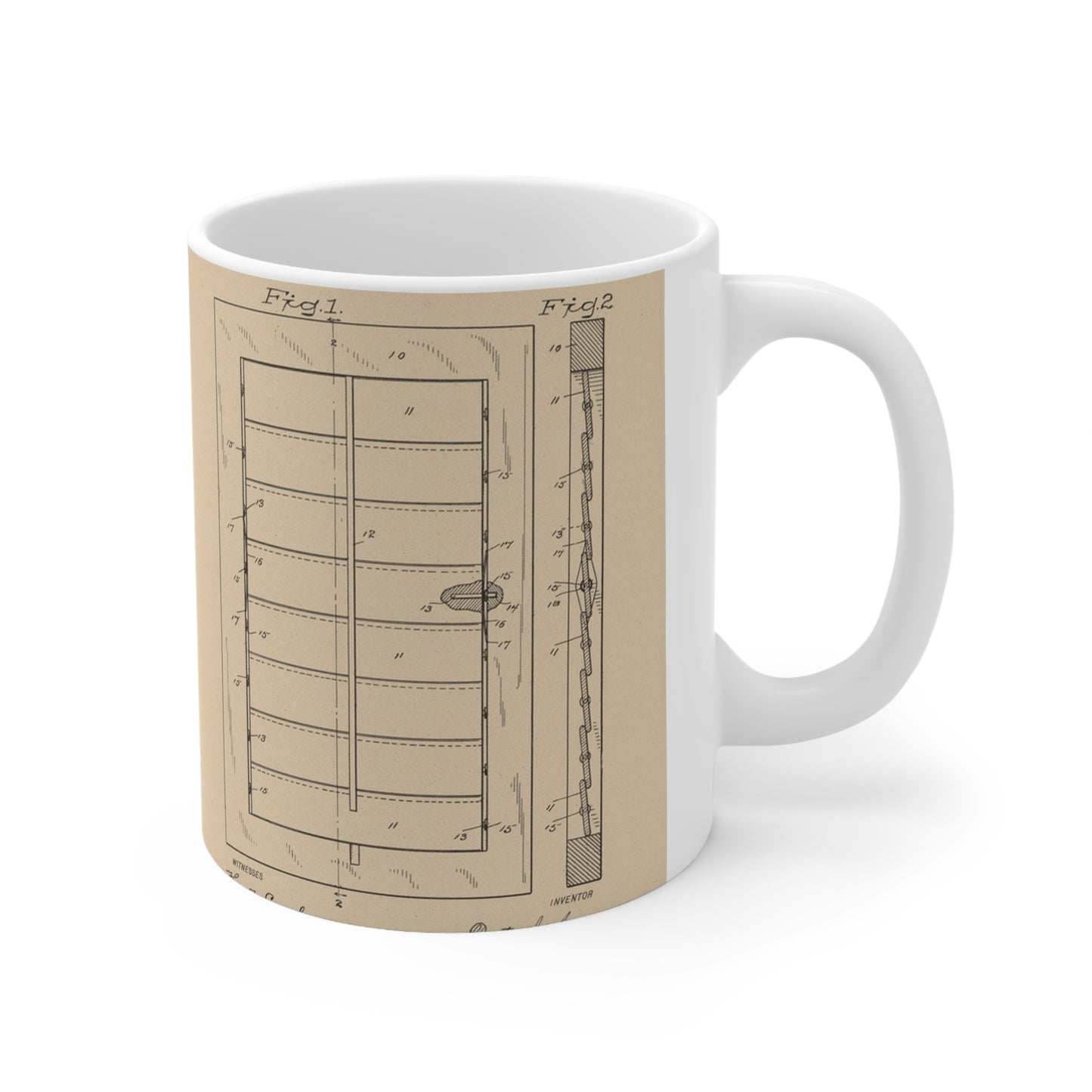 Patent Drawing of Engine - for a Window Blind Public domain  image Beautiful Novelty Ceramic Coffee Mug 11oz