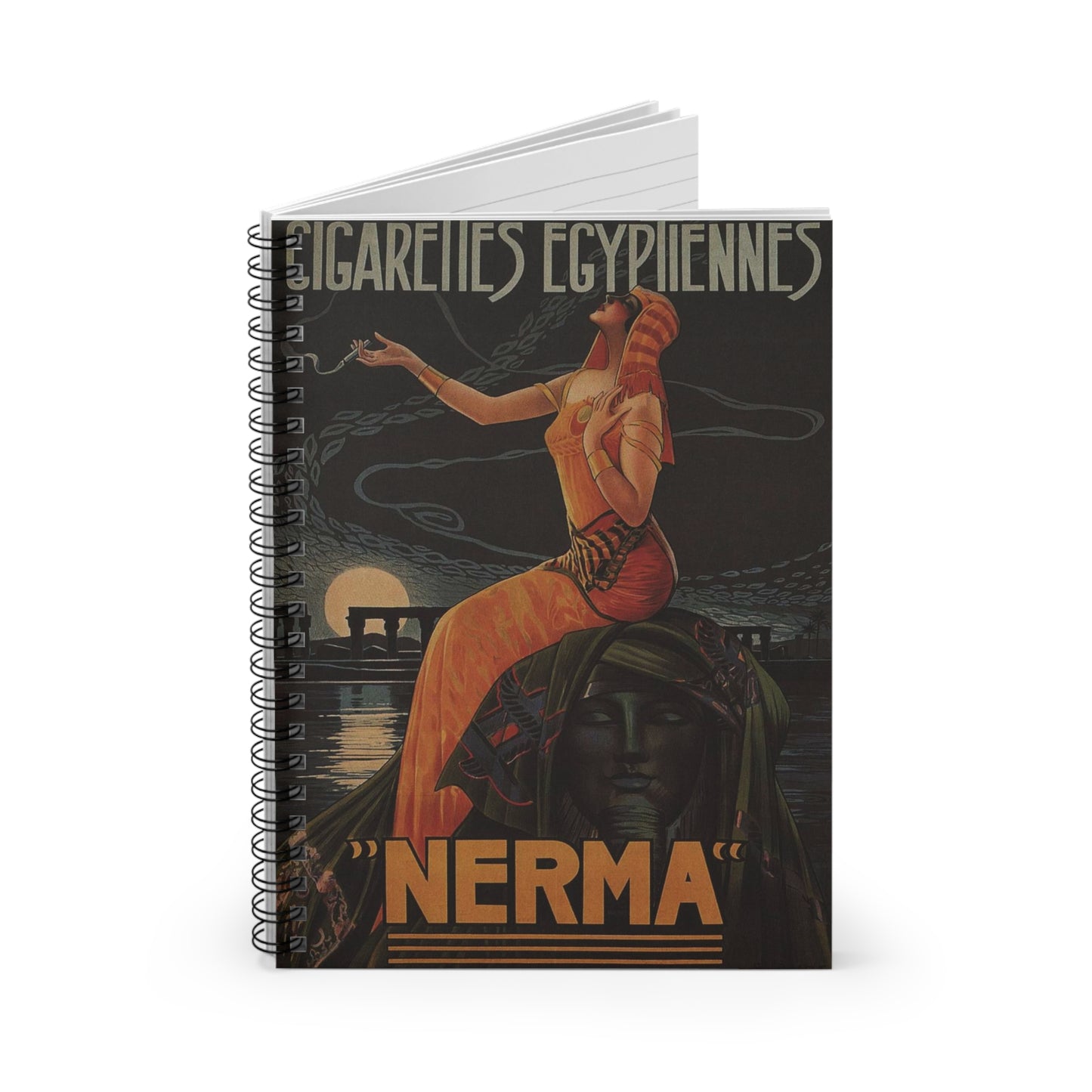 Cigarettes-Egyptiennes-Nerma-Gaspar-Camps-1924 Spiral Bound Ruled Notebook with Printed Cover