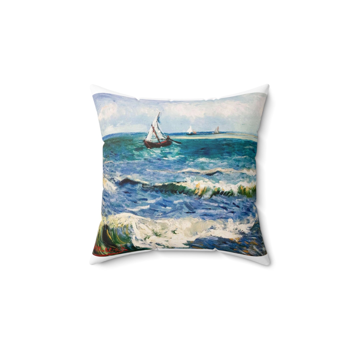 Seascape at Saintes-Maries - My Dream Decorative Accent Square Pillow